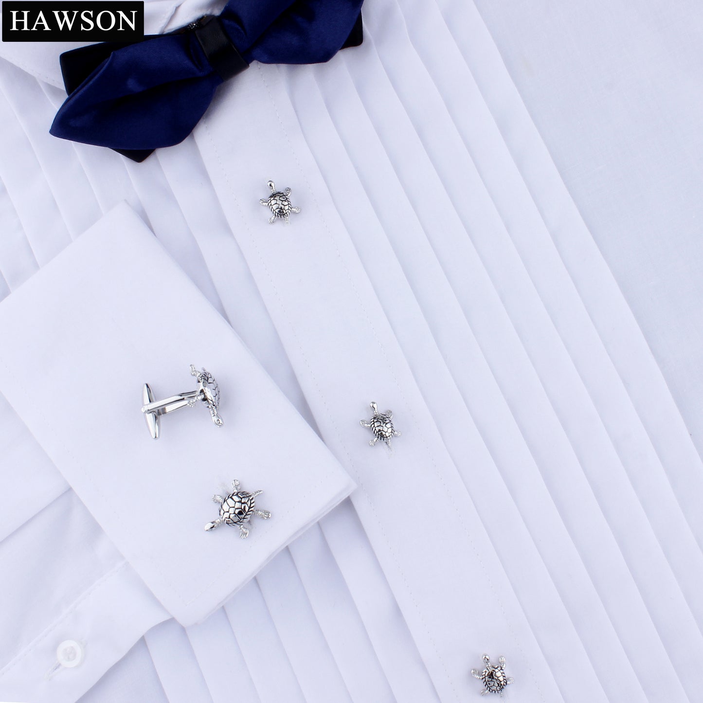 HAWSON Novelty Turtle Cufflinks and Studs Set