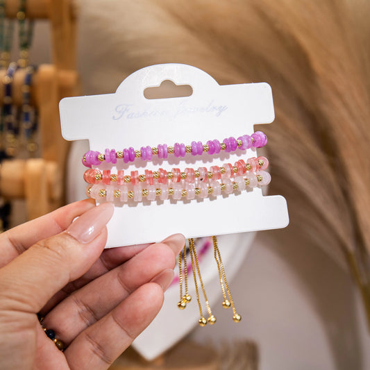 Wholesale 3-Piece Abacus Bead Bracelet Set | 7 Colors | MOQ 1 Set