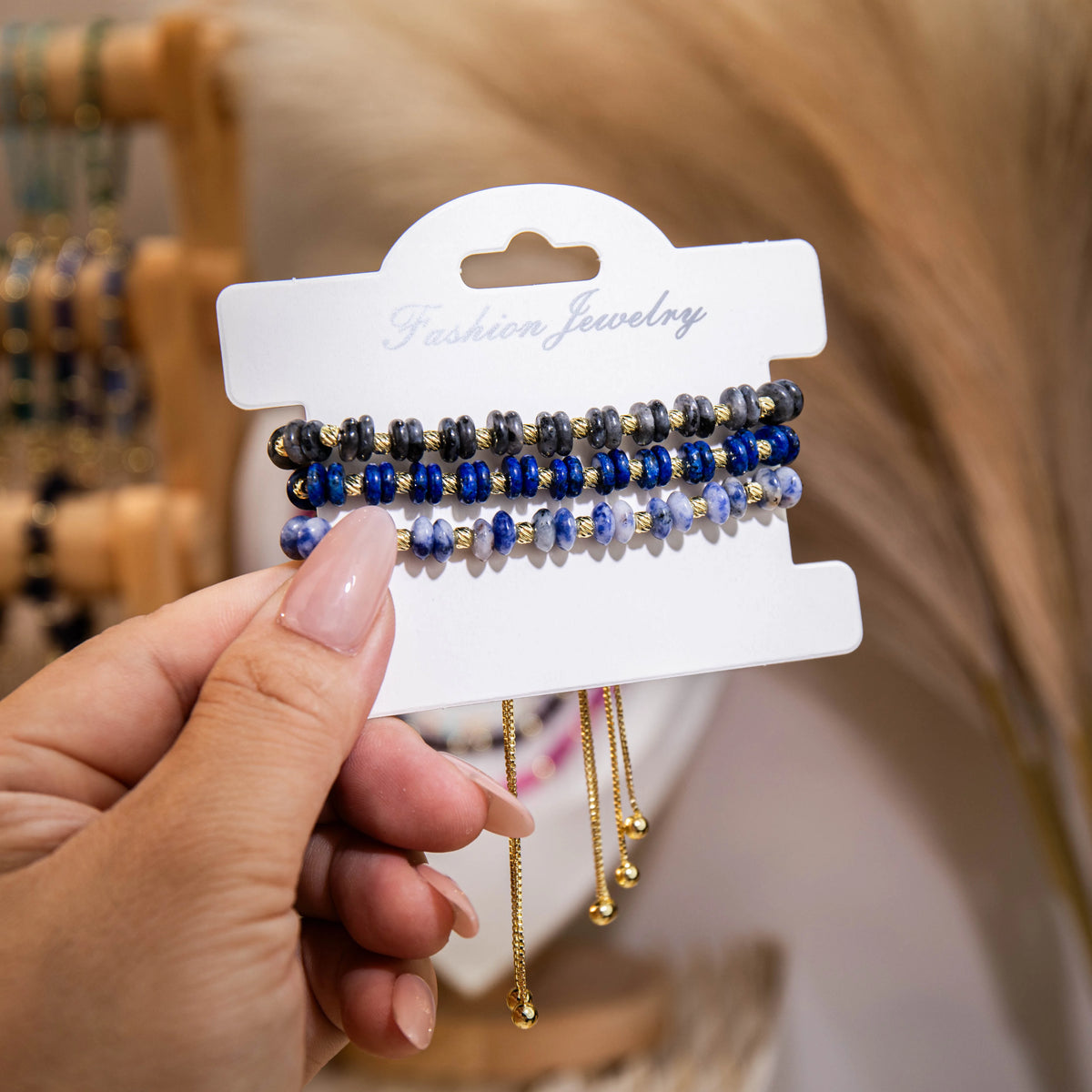 Wholesale 3-Piece Abacus Bead Bracelet Set | 7 Colors | MOQ 1 Set