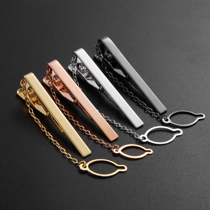 HAWSON 4PCS  2 inch Tie Clip Sets with Chain