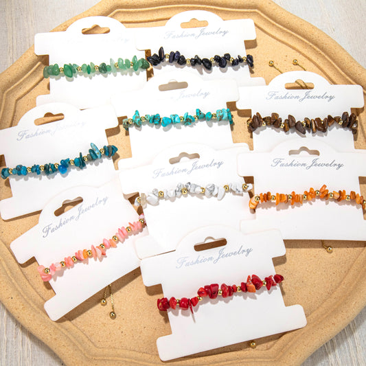 Wholesale 9Pcs Irregular Natural Chip Stone Bracelet Set | MOQ 1