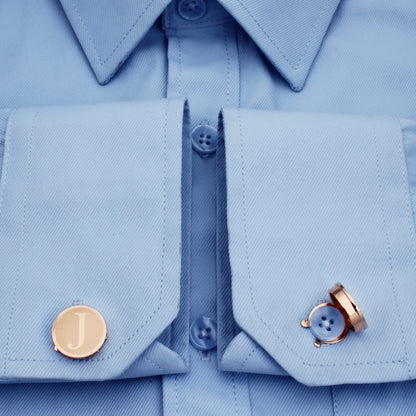 HAWSON Rose Gold Tone Initial Cufflinks for Men