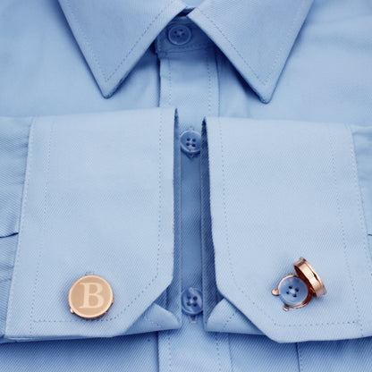 HAWSON Rose Gold Tone Initial Cufflinks for Men