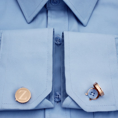 HAWSON Rose Gold Tone Initial Cufflinks for Men