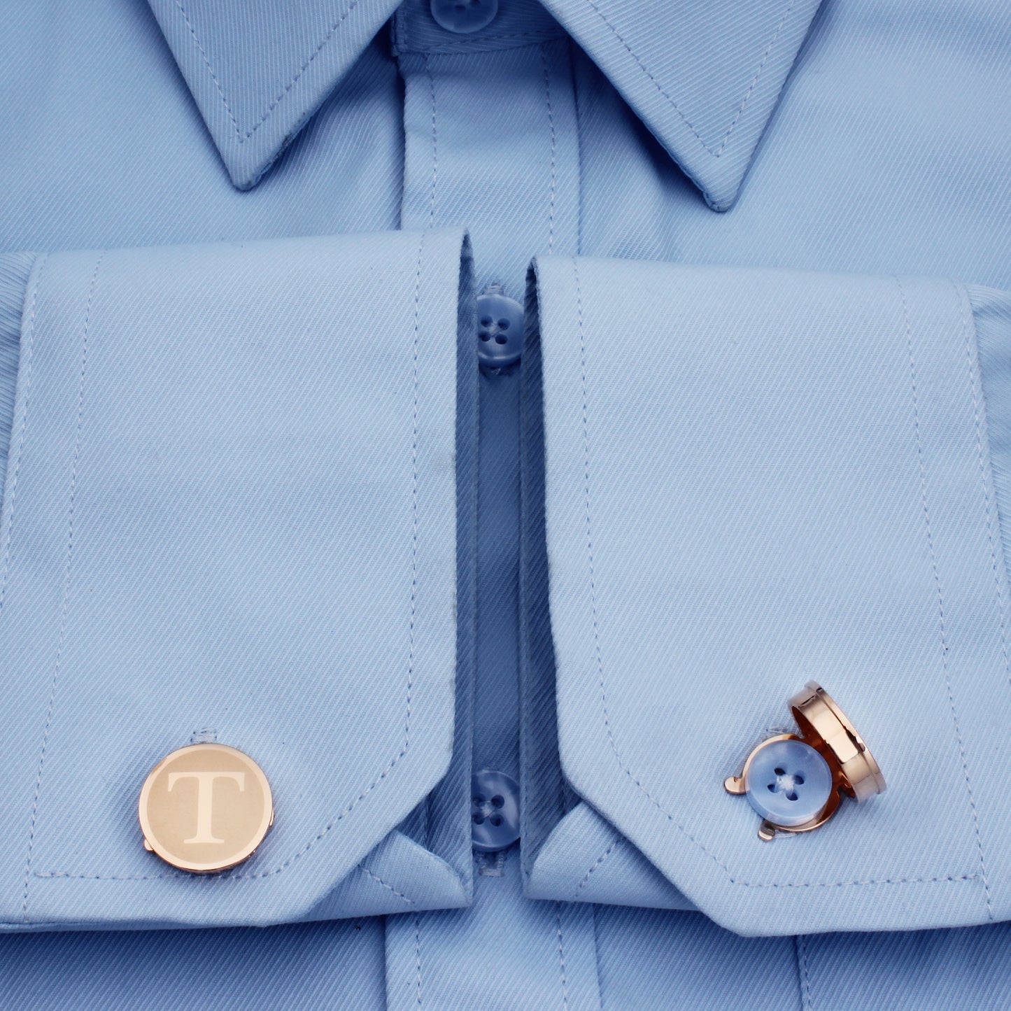 HAWSON Rose Gold Tone Initial Cufflinks for Men