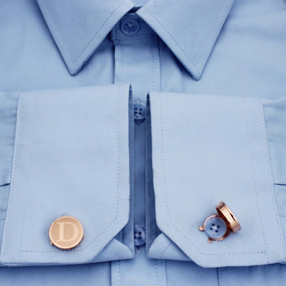 HAWSON Rose Gold Tone Initial Cufflinks for Men