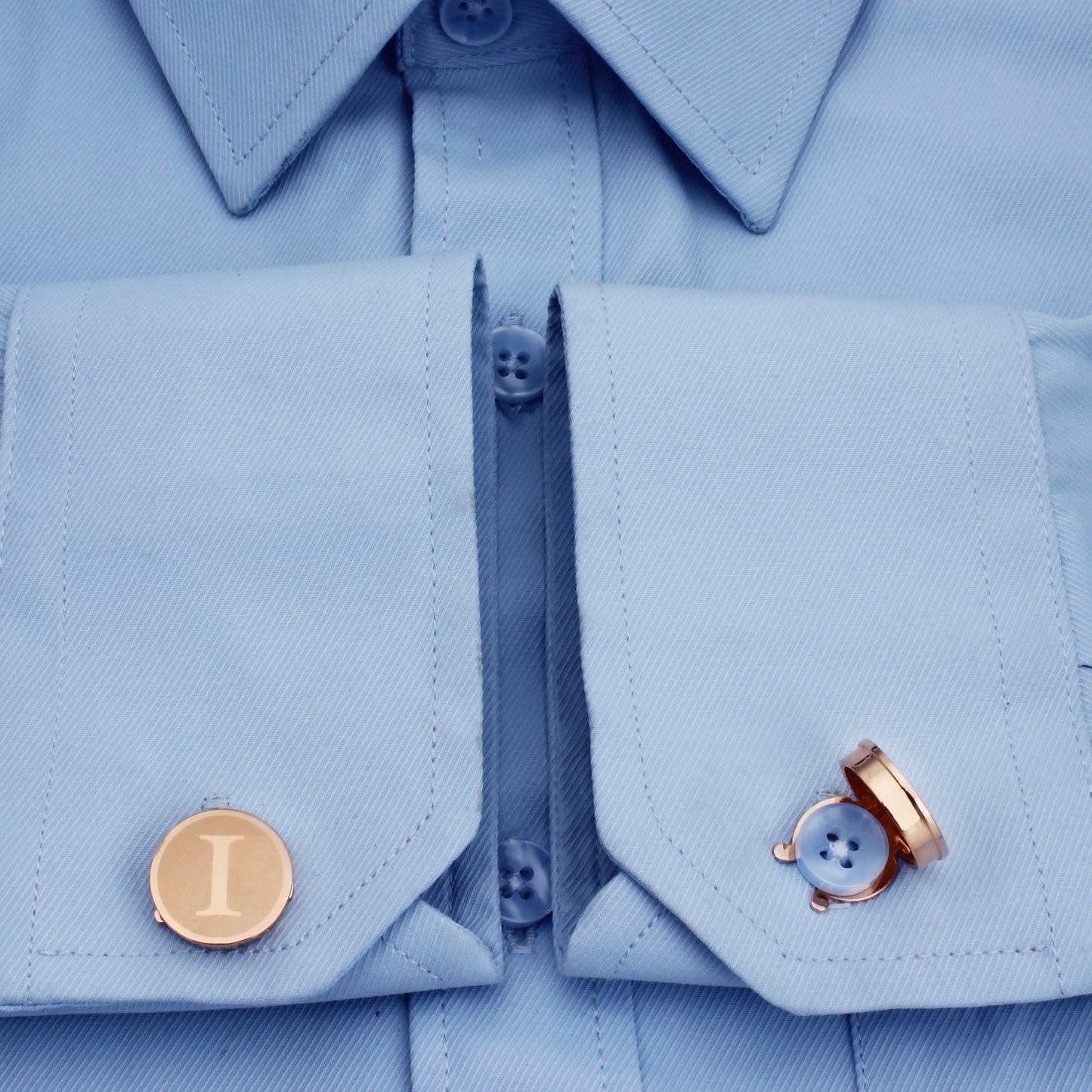 HAWSON Rose Gold Tone Initial Cufflinks for Men