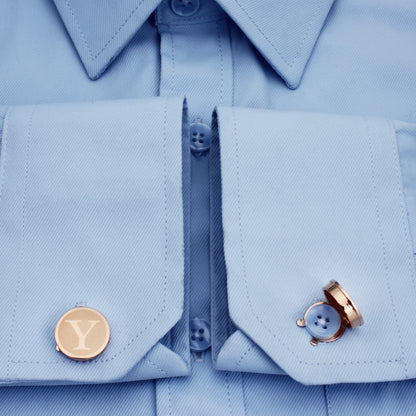 HAWSON Rose Gold Tone Initial Cufflinks for Men