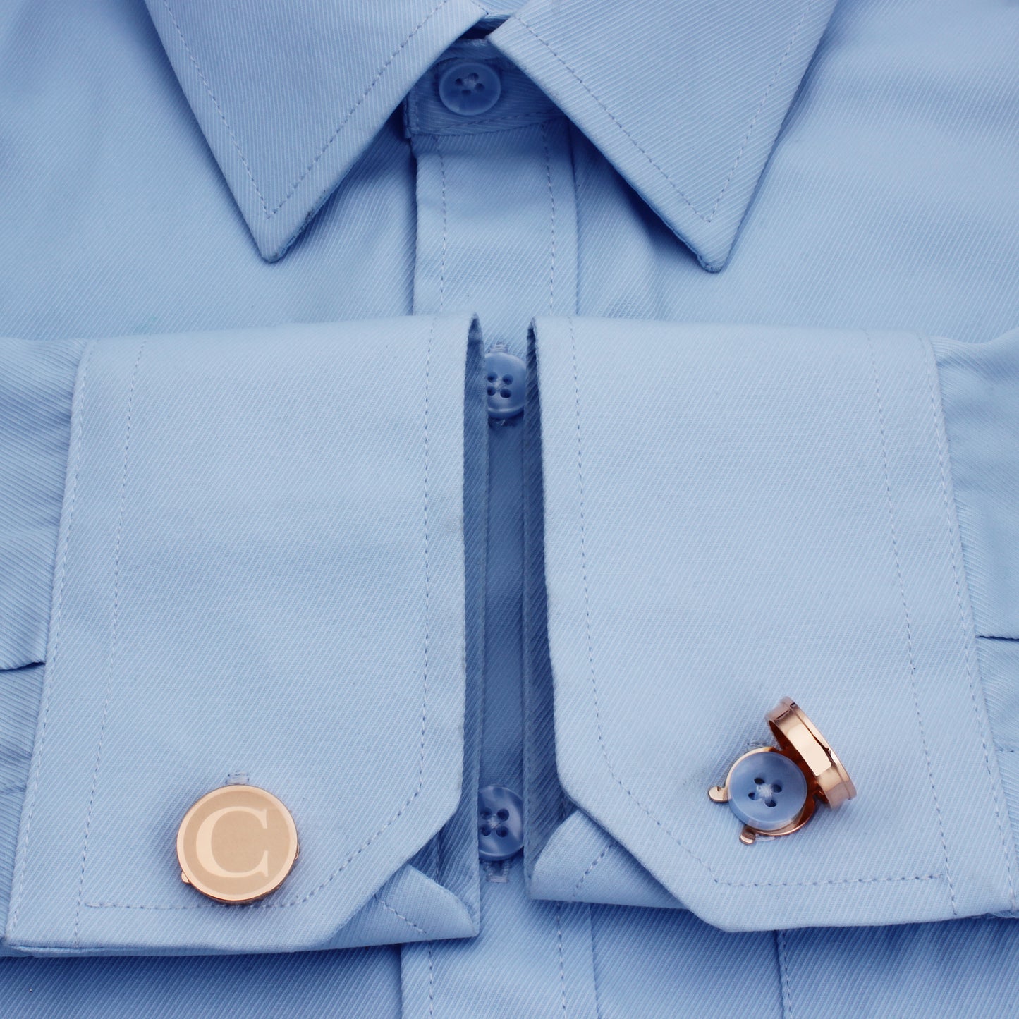 HAWSON Rose Gold Tone Initial Cufflinks for Men