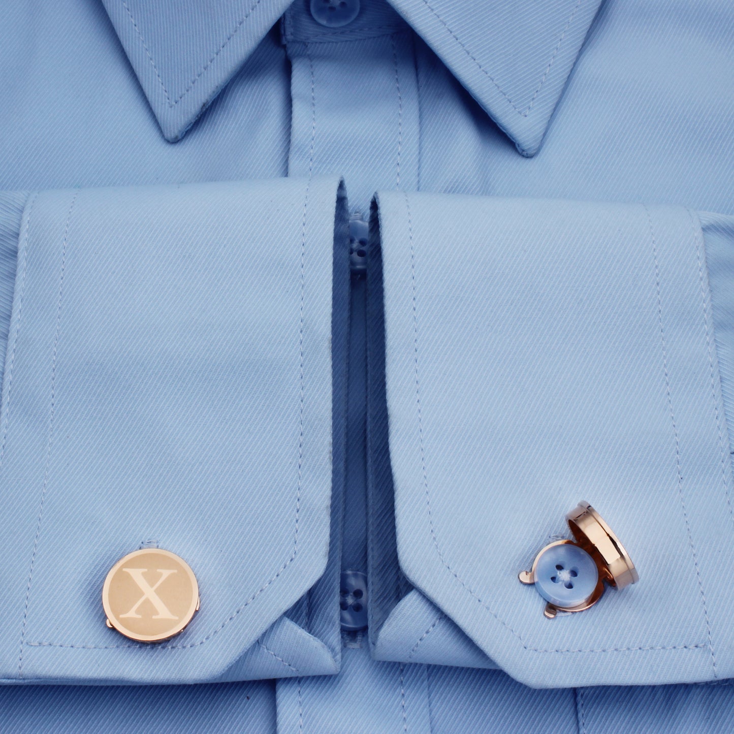 HAWSON Rose Gold Tone Initial Cufflinks for Men