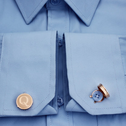 HAWSON Rose Gold Tone Initial Cufflinks for Men