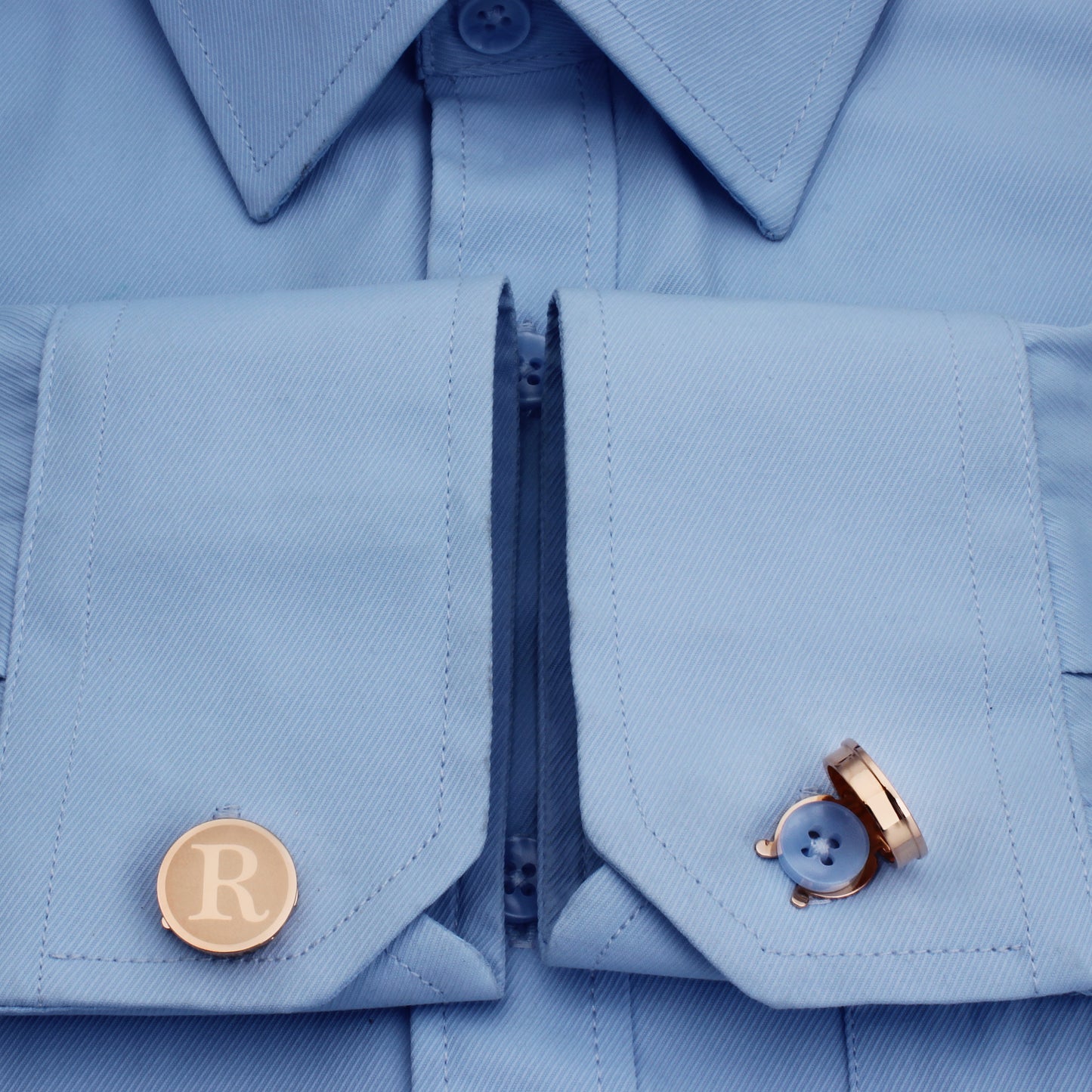 HAWSON Rose Gold Tone Initial Cufflinks for Men