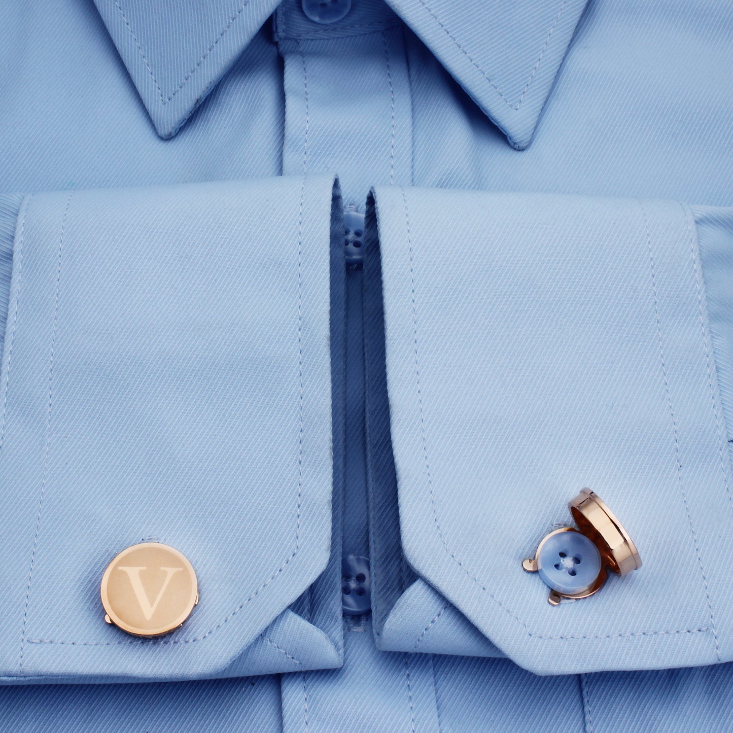 HAWSON Rose Gold Tone Initial Cufflinks for Men