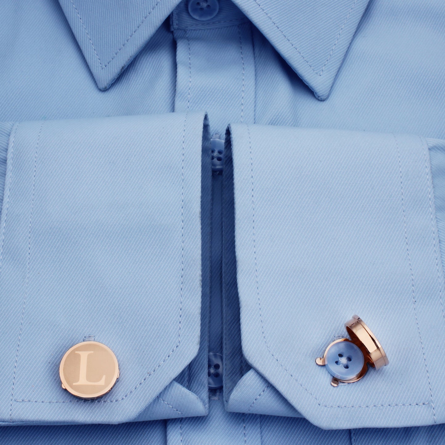 HAWSON Rose Gold Tone Initial Cufflinks for Men