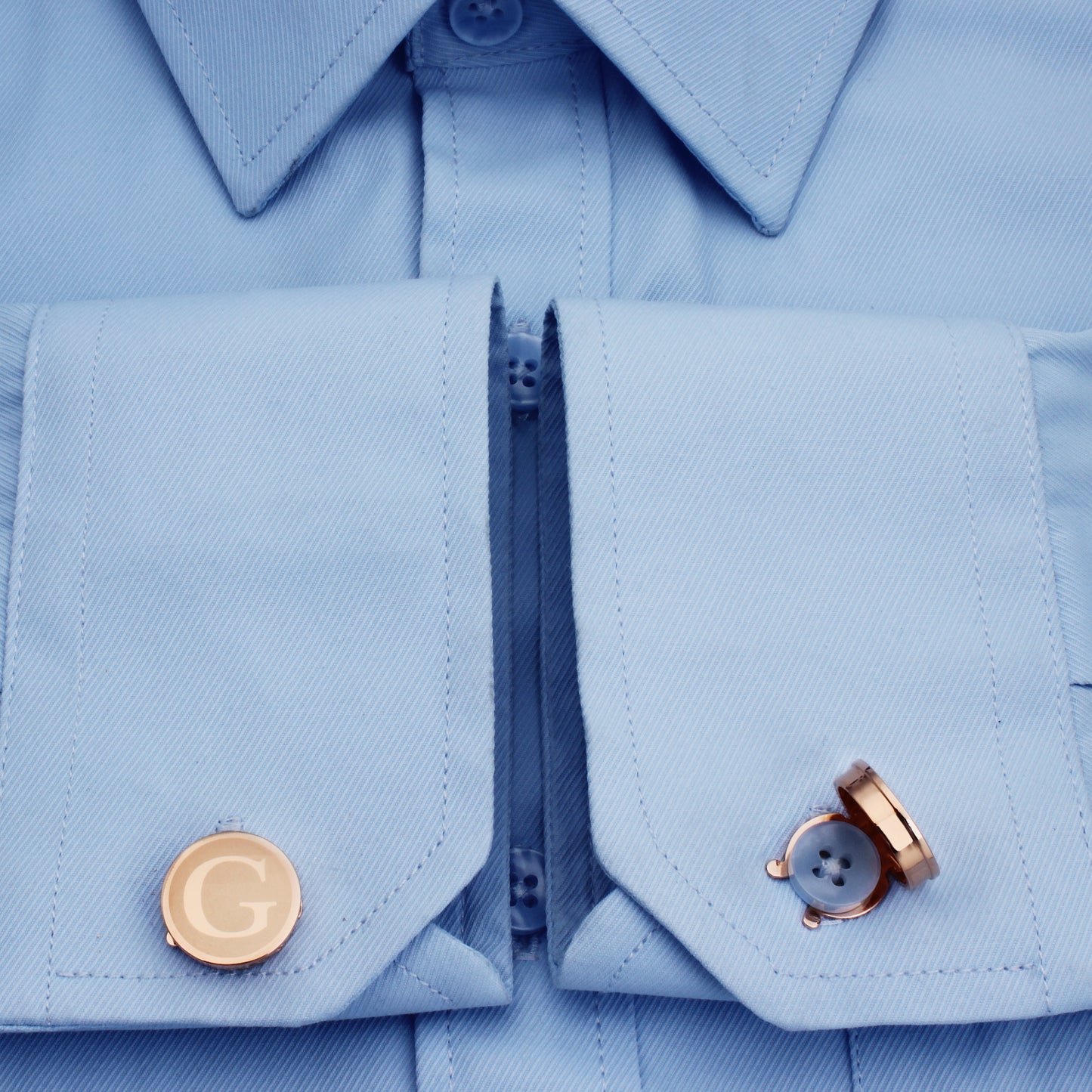 HAWSON Rose Gold Tone Initial Cufflinks for Men