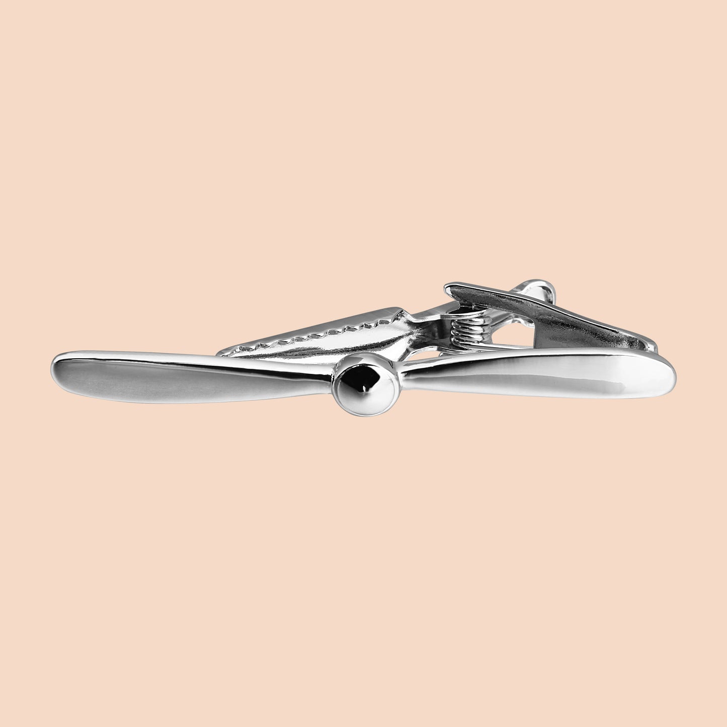 HAWSON 2 inch Novelty Propeller Silver Tone Tie Clip for Men