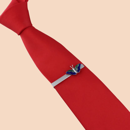 HAWSON 2.2 inch Blue Butterfly Tie Bar Clip for Men