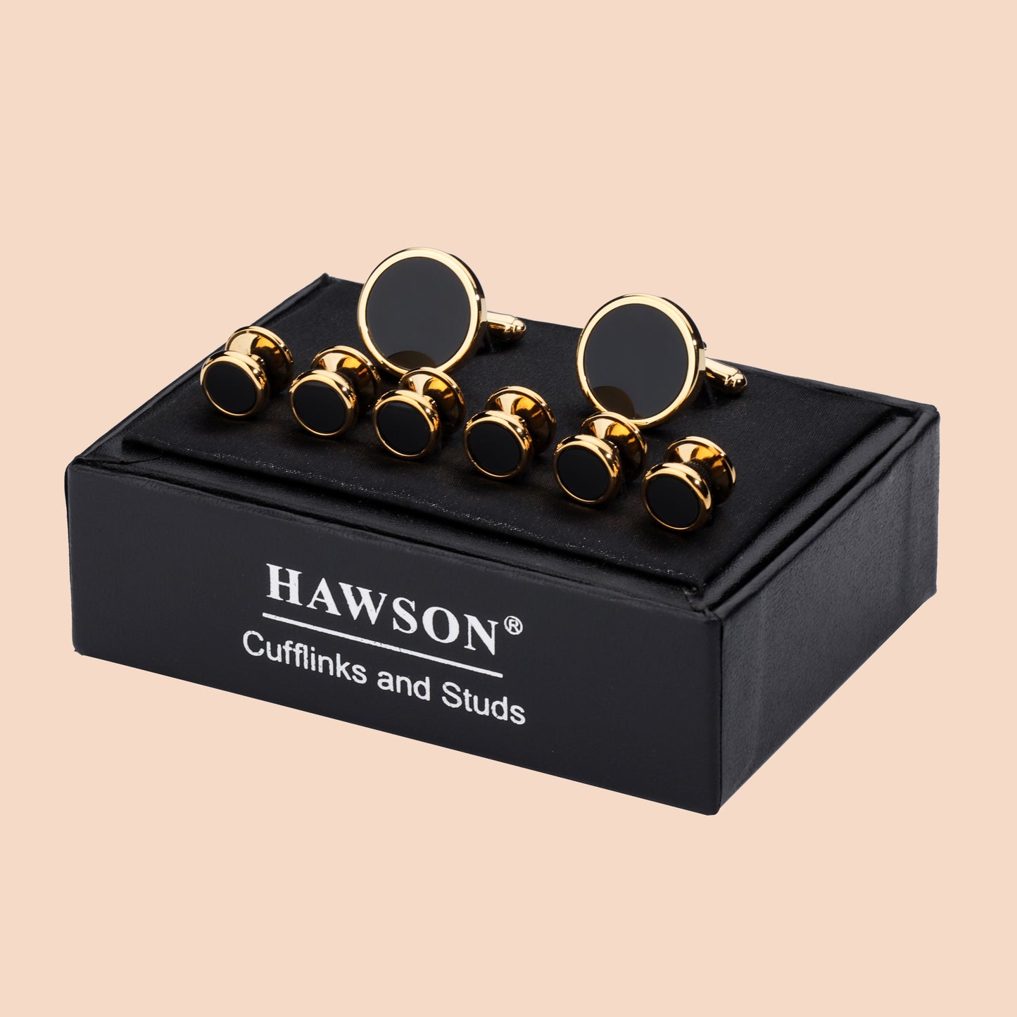 HAWSON  Elegant Stone Cufflinks and Studs Set for Men