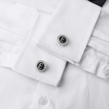 HAWSON Silver Tone Initial Cufflinks for Men