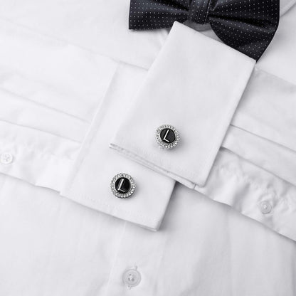 HAWSON Silver Tone Initial Cufflinks for Men