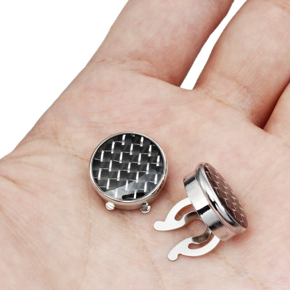 HAWSON Round Carbon Fiber Cufflinks for Men