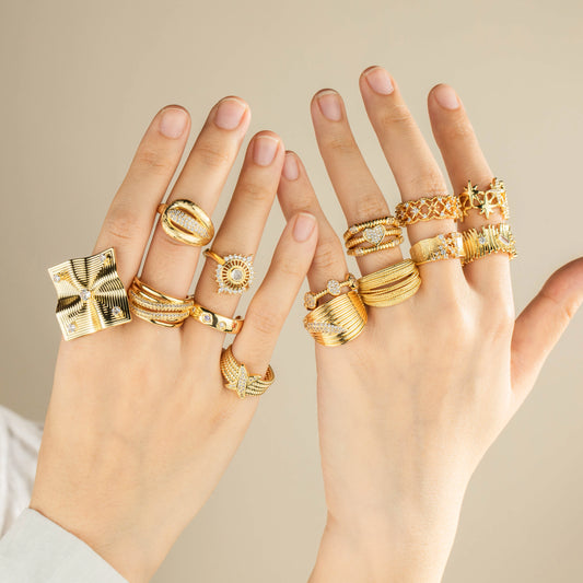 Wholesale Gold-Tone Rings | 7 Styles | Women's One Size | MOQ 6