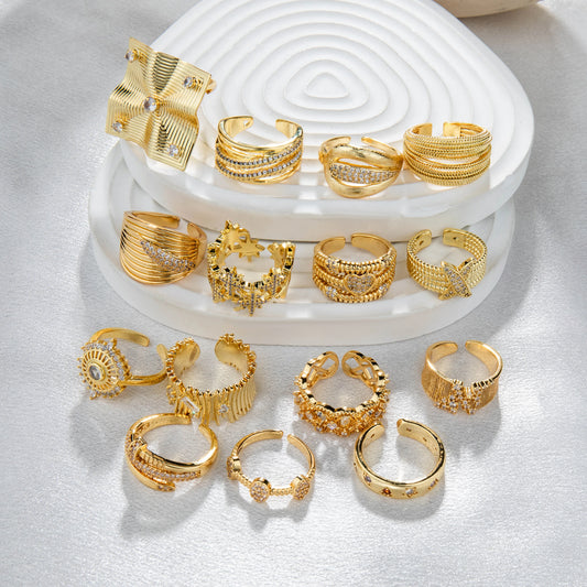 Wholesale Gold-Tone Rings | 7 Styles | Women's One Size | MOQ 6