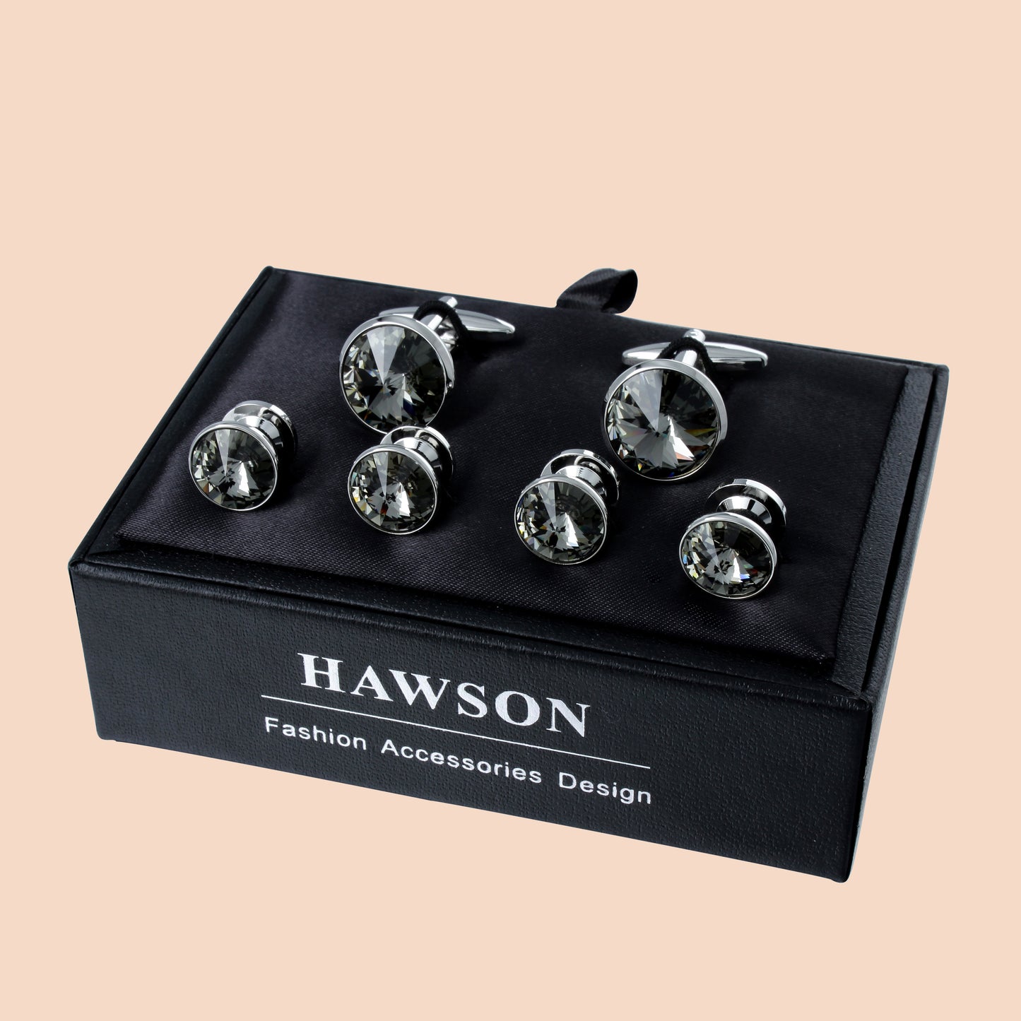 HAWSON Swarovski Crystal Cufflinks and Studs Set