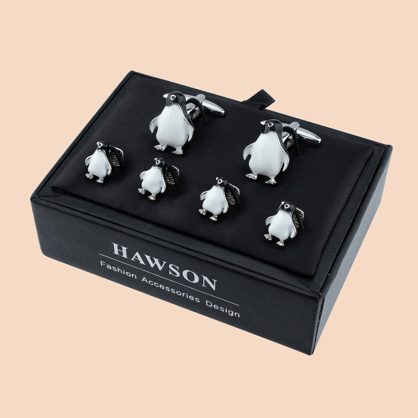 HAWSON Novelty  Penguin Cufflinks and Studs Set