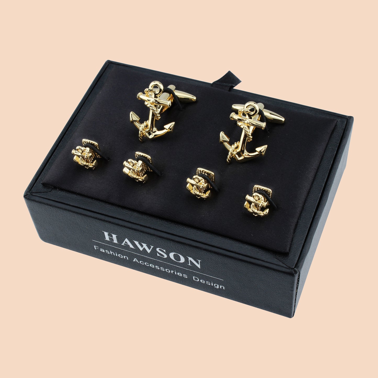 HAWSON Novelty Anchor Cufflinks and Studs Set for Men