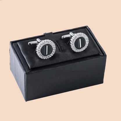 HAWSON Silver Tone Initial Cufflinks for Men