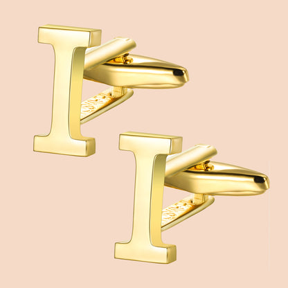 HAWSON Gold Tone Initial Cufflinks for Men