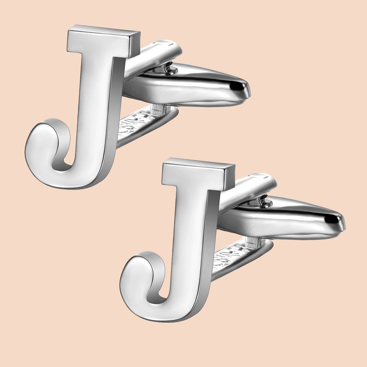 HAWSON Siver Tone Initial Cufflinks for Men