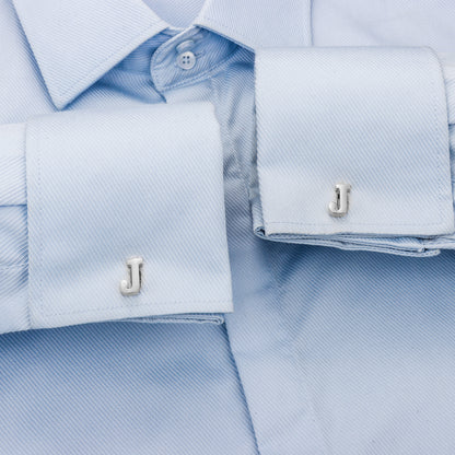 HAWSON Siver Tone Initial Cufflinks for Men