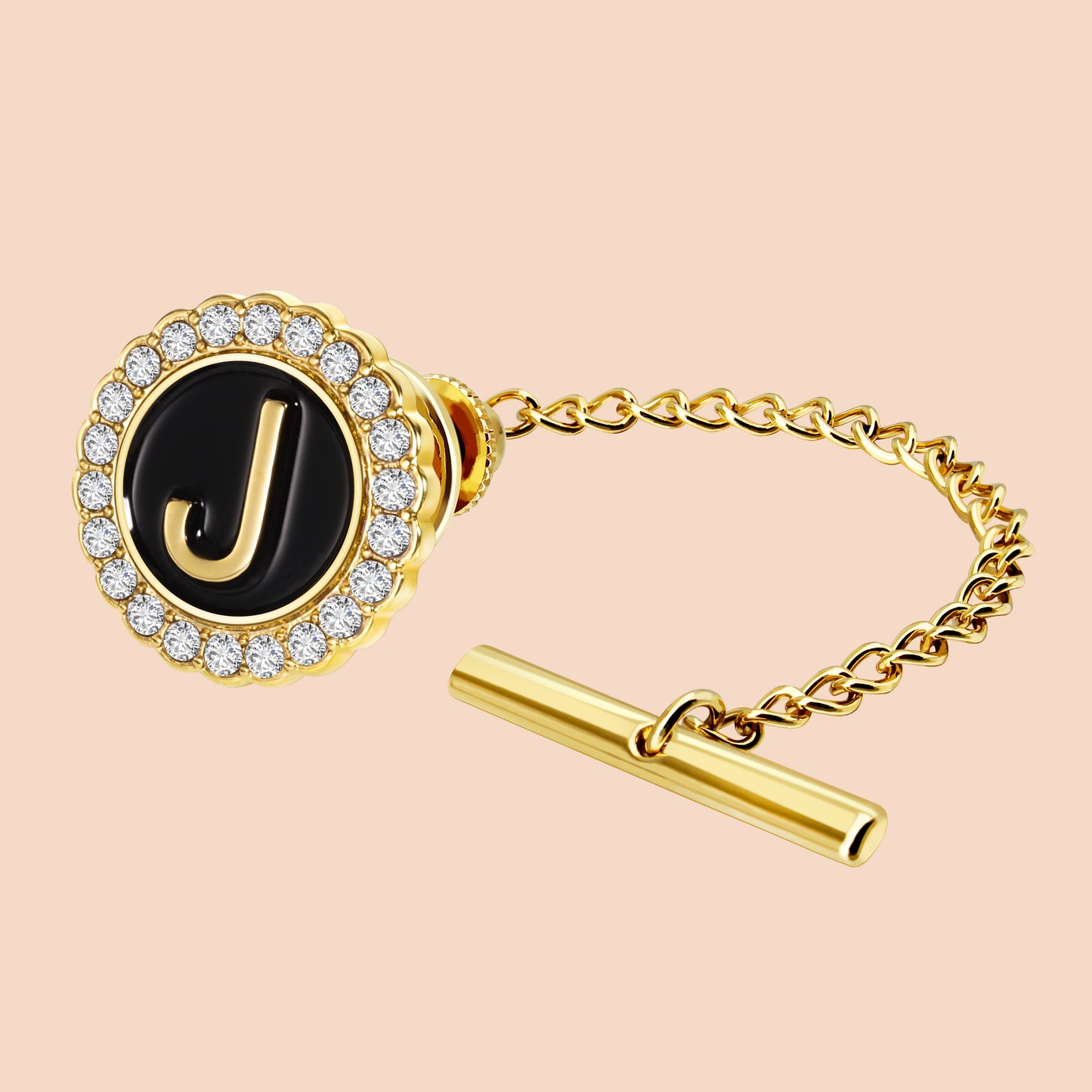 HAWSON Gold Tone Initial Tie Tack for Men