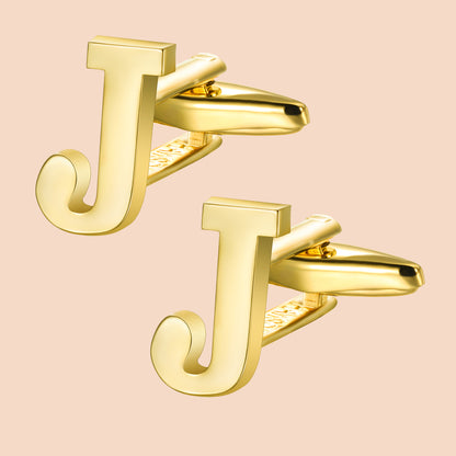 HAWSON Gold Tone Initial Cufflinks for Men