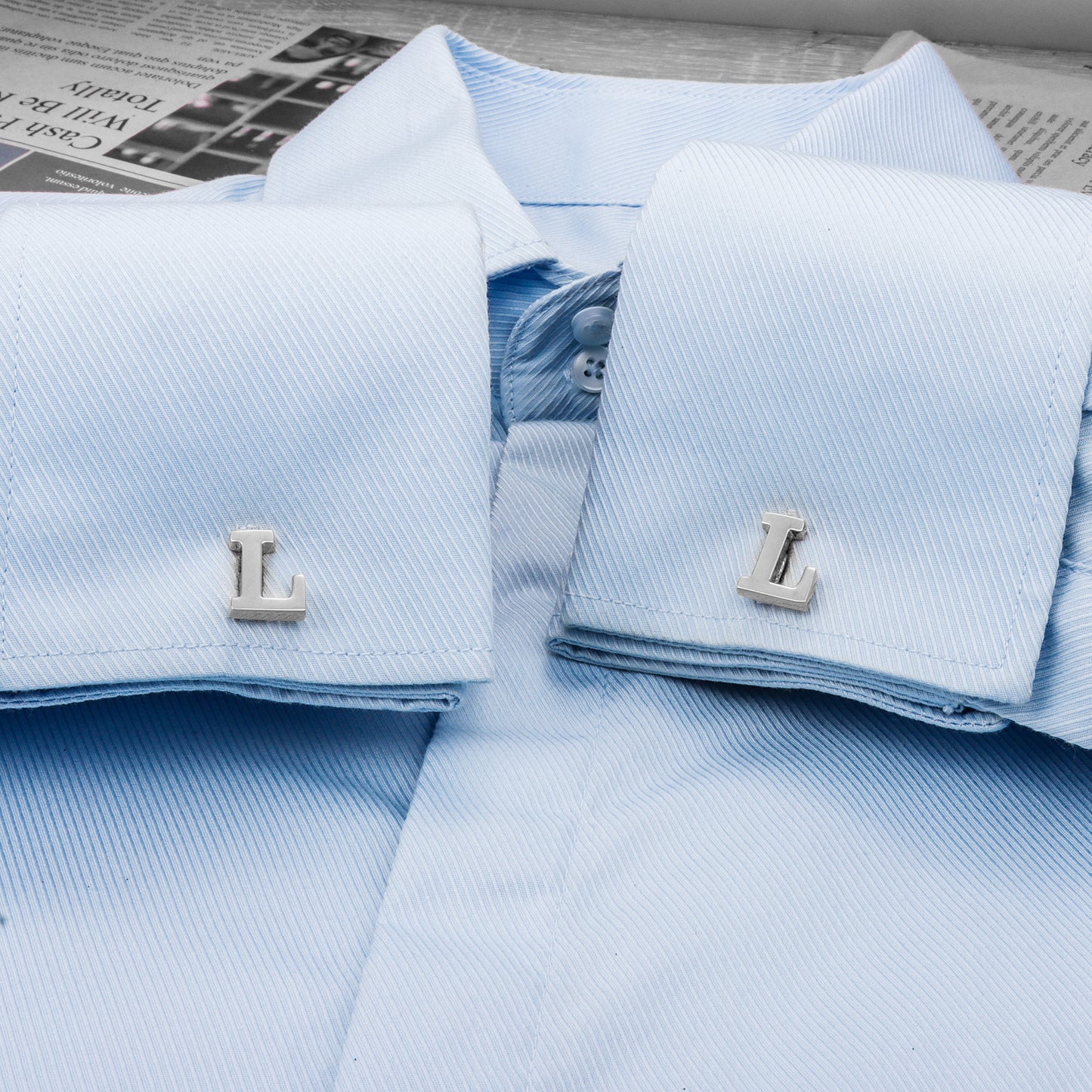 HAWSON Siver Tone Initial Cufflinks for Men