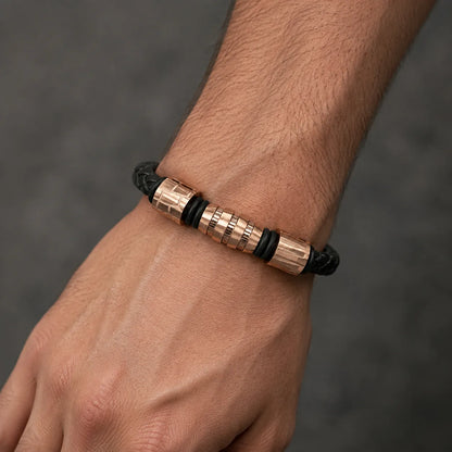 Shop a 6-piece textured braided bracelet set. Mix and match nautical anchor and hook styles in gold and silver tones for versatile wholesale accessories.