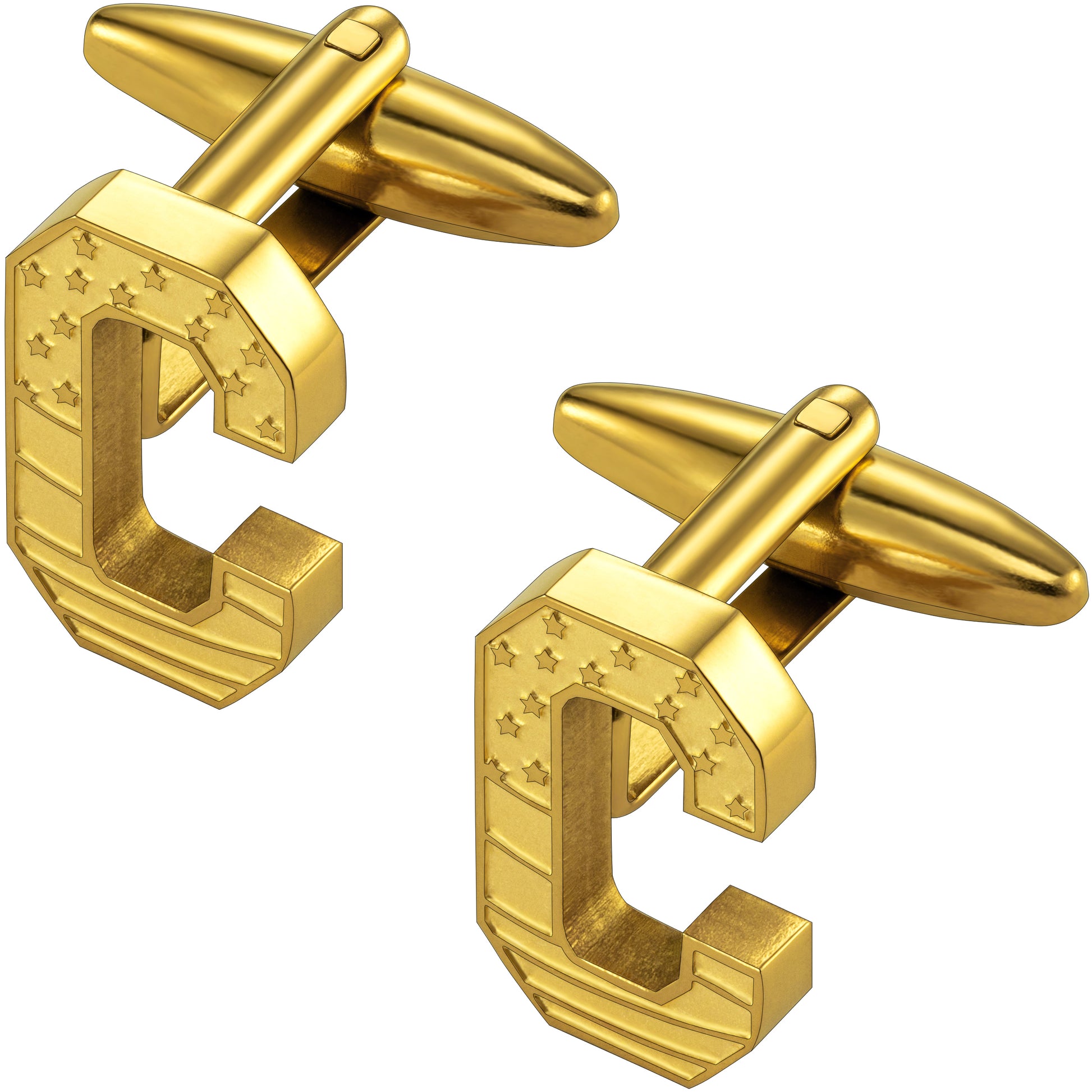 Letter C Initial US Flag Cufflinks