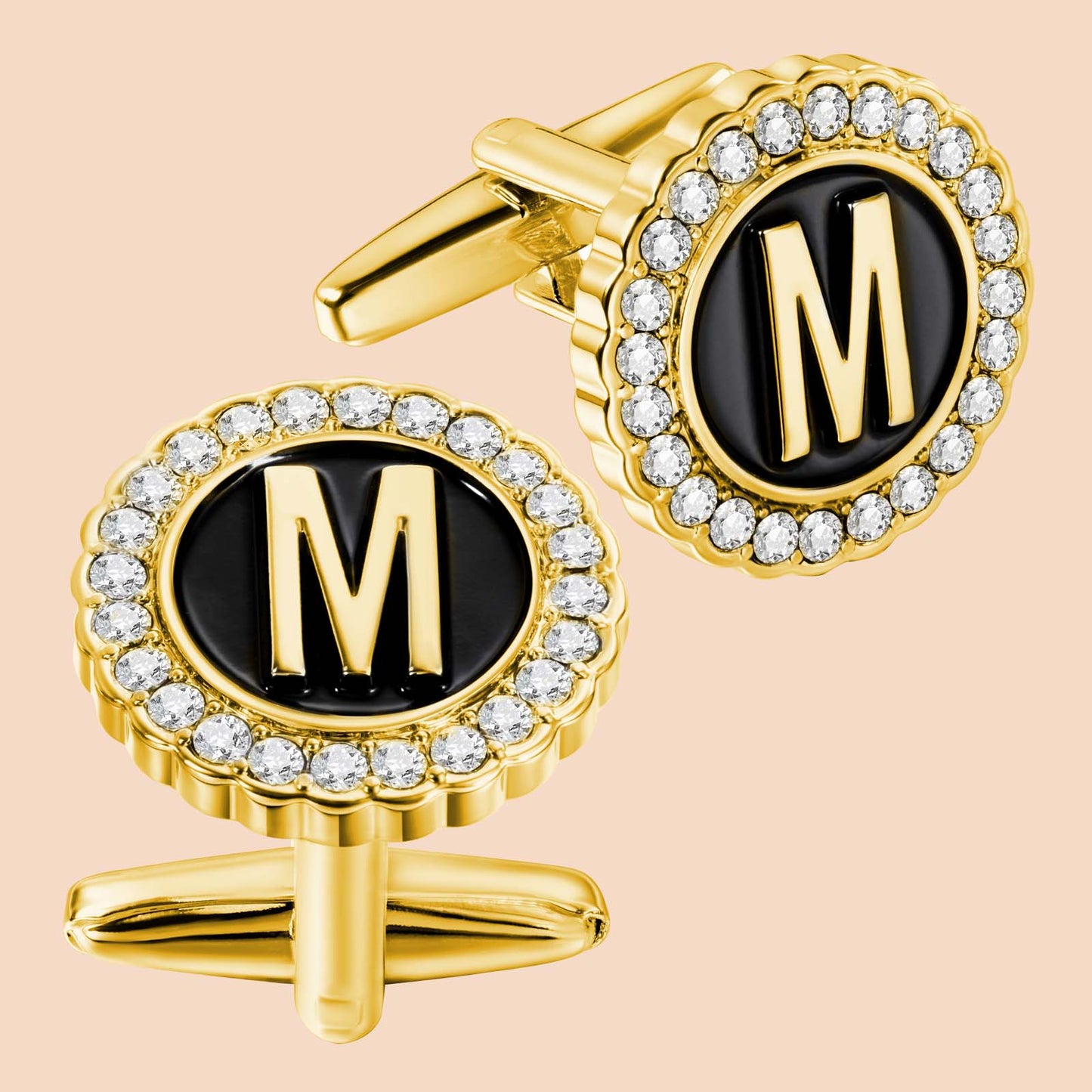 HAWSON Gold Tone Initial Cufflinks for Men