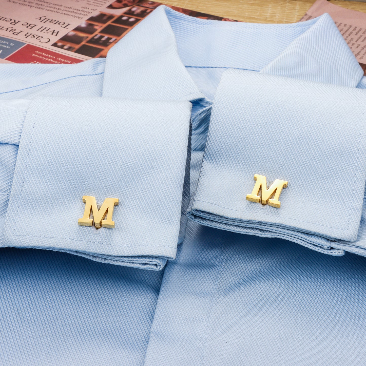 HAWSON Gold Tone Initial Cufflinks for Men