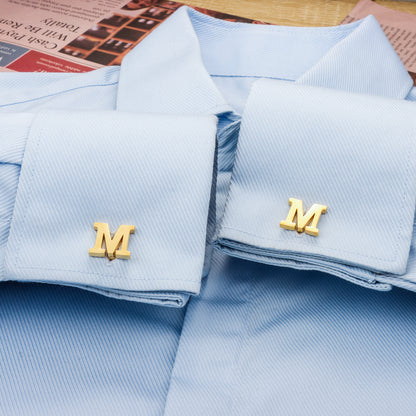 HAWSON Gold Tone Initial Cufflinks for Men