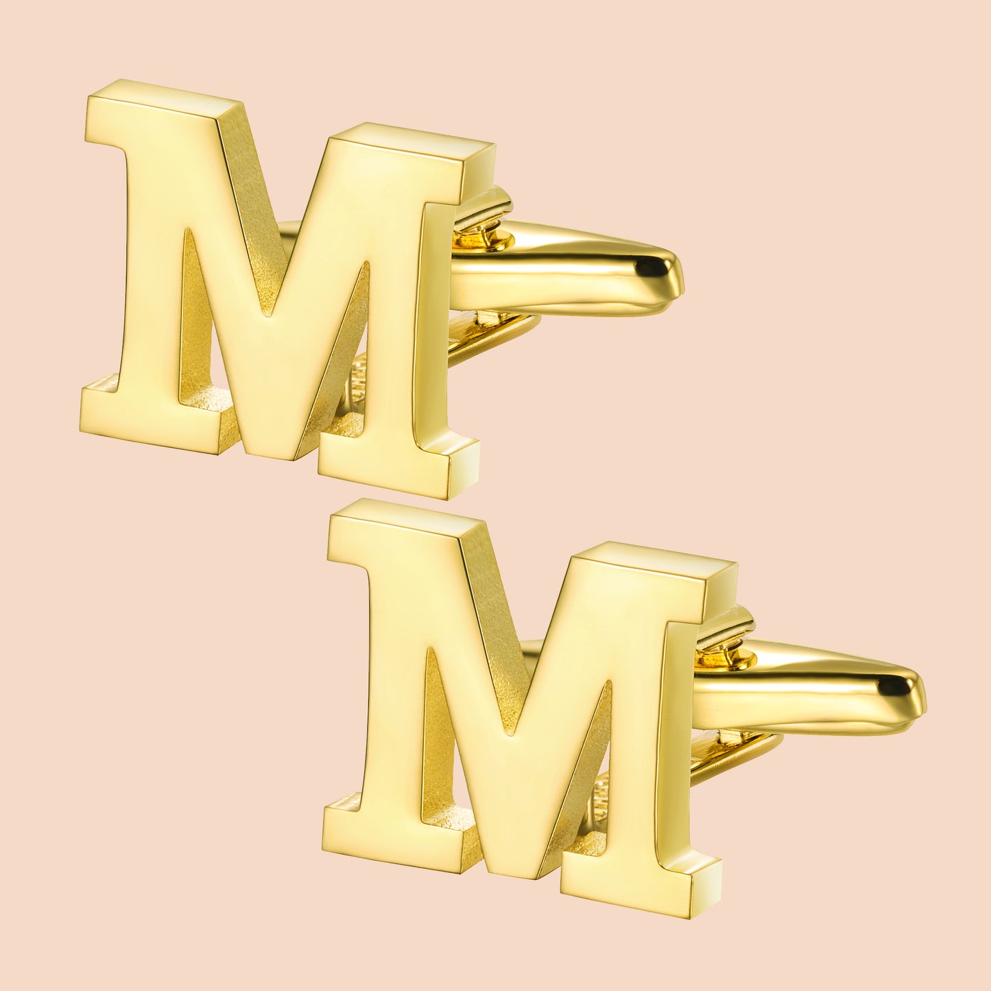 HAWSON Gold Tone Initial Cufflinks for Men