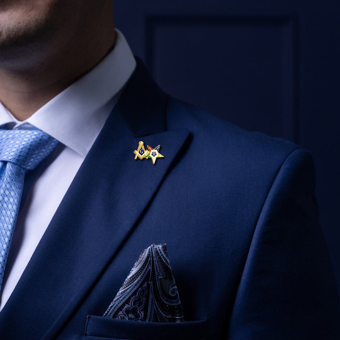 Masonic-Alchemy Hexagram and G Brooch Suit Matching Effects