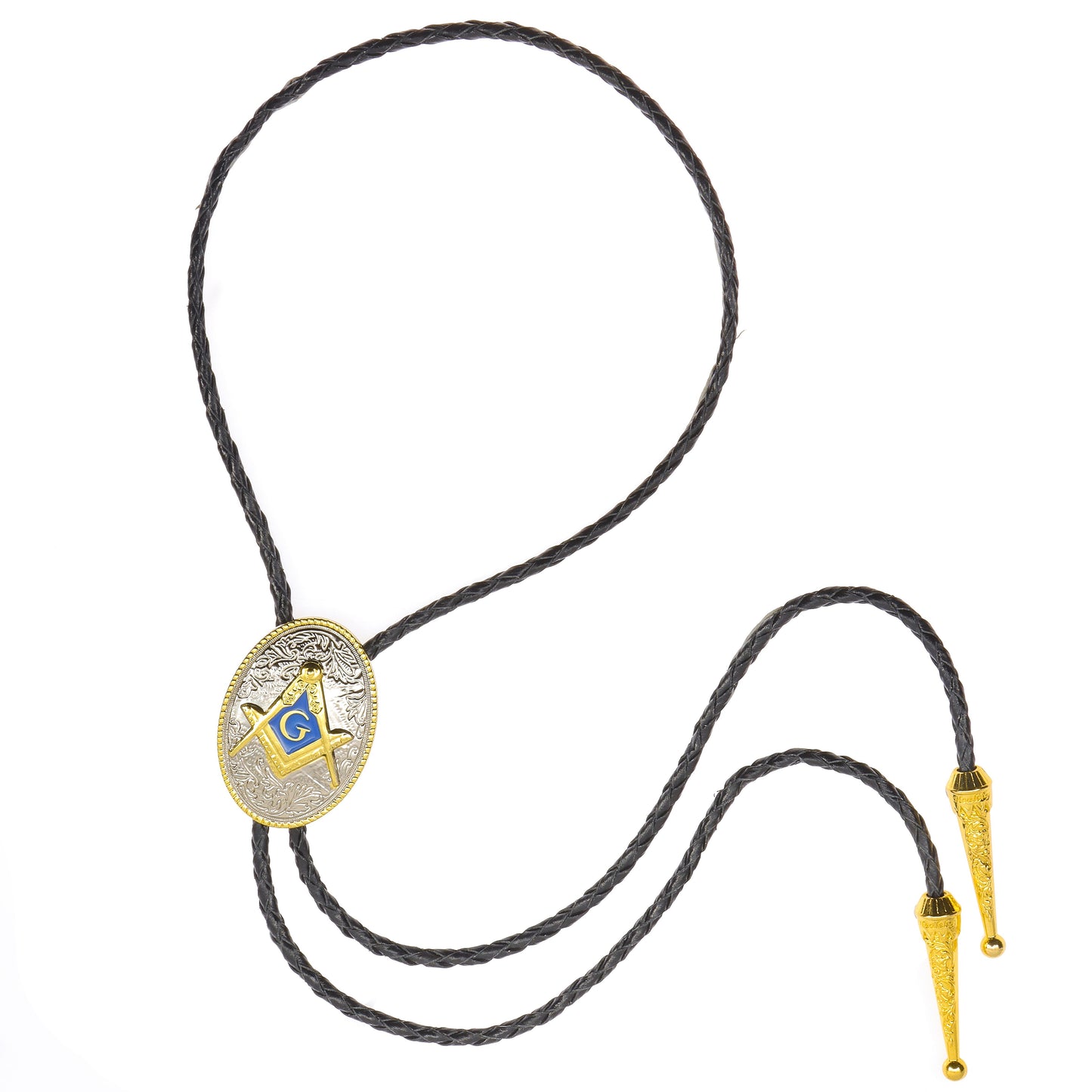 Masonic Bolo Tie for Men Square and Compass With G