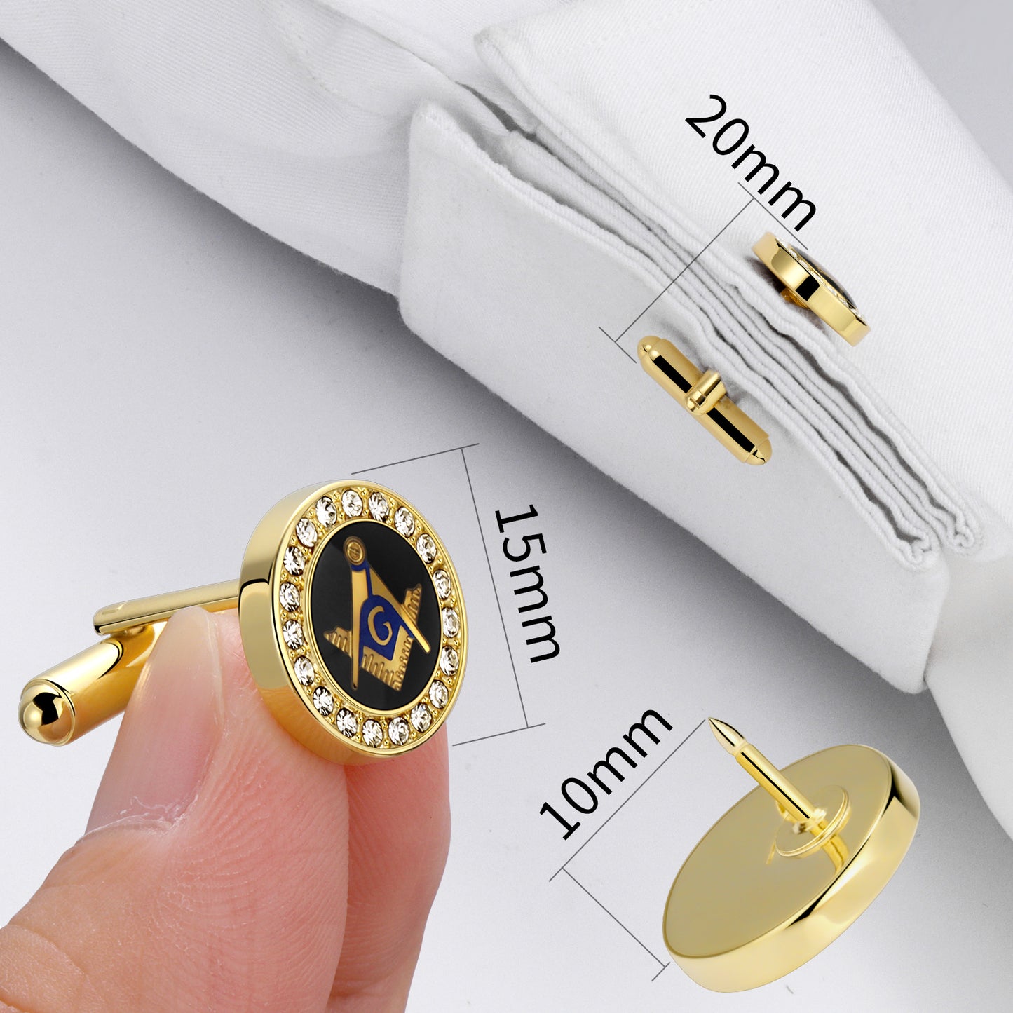 Masonic Cufflinks and Brooch Dimensions