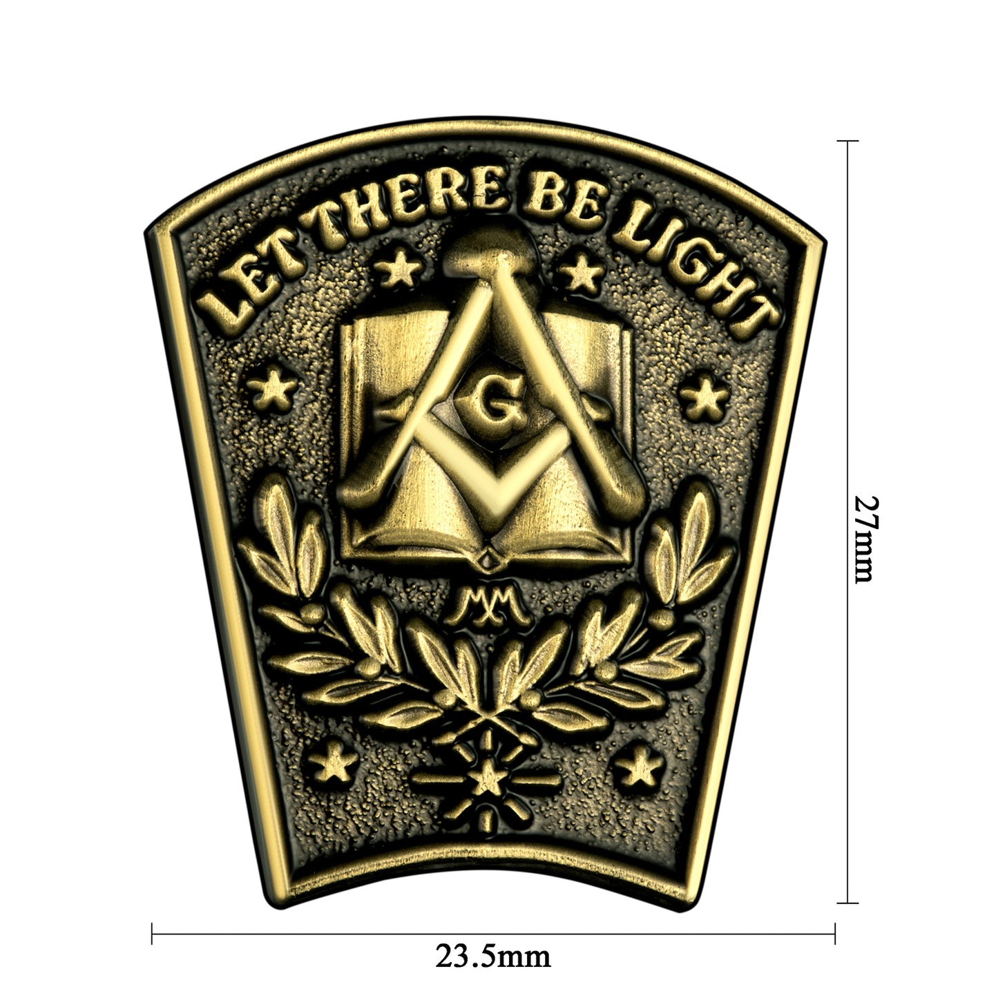 Masonic Lapel Pin Let There Be Light Brooch Size Width 23.55mm and Length 27mm