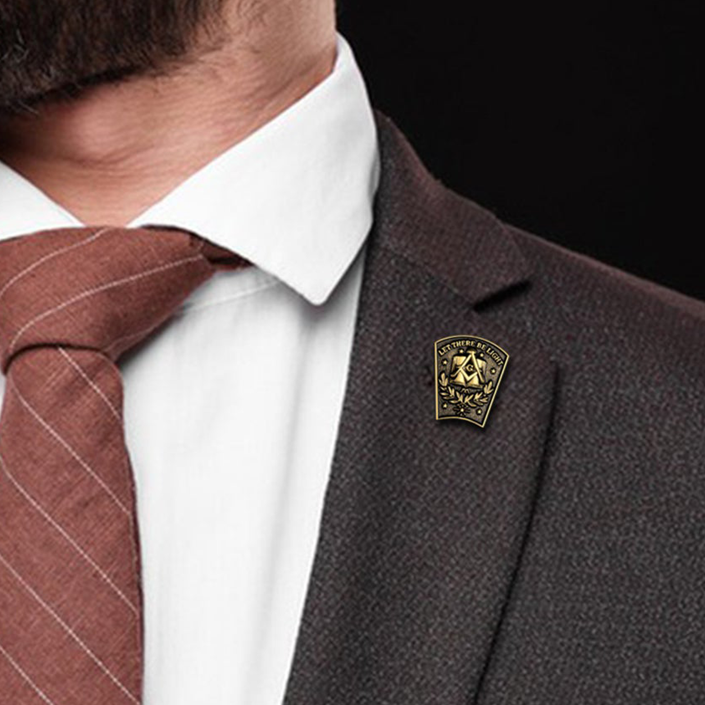Freemason Masonic Brooch Let There Be Light Lapel Pin for Men