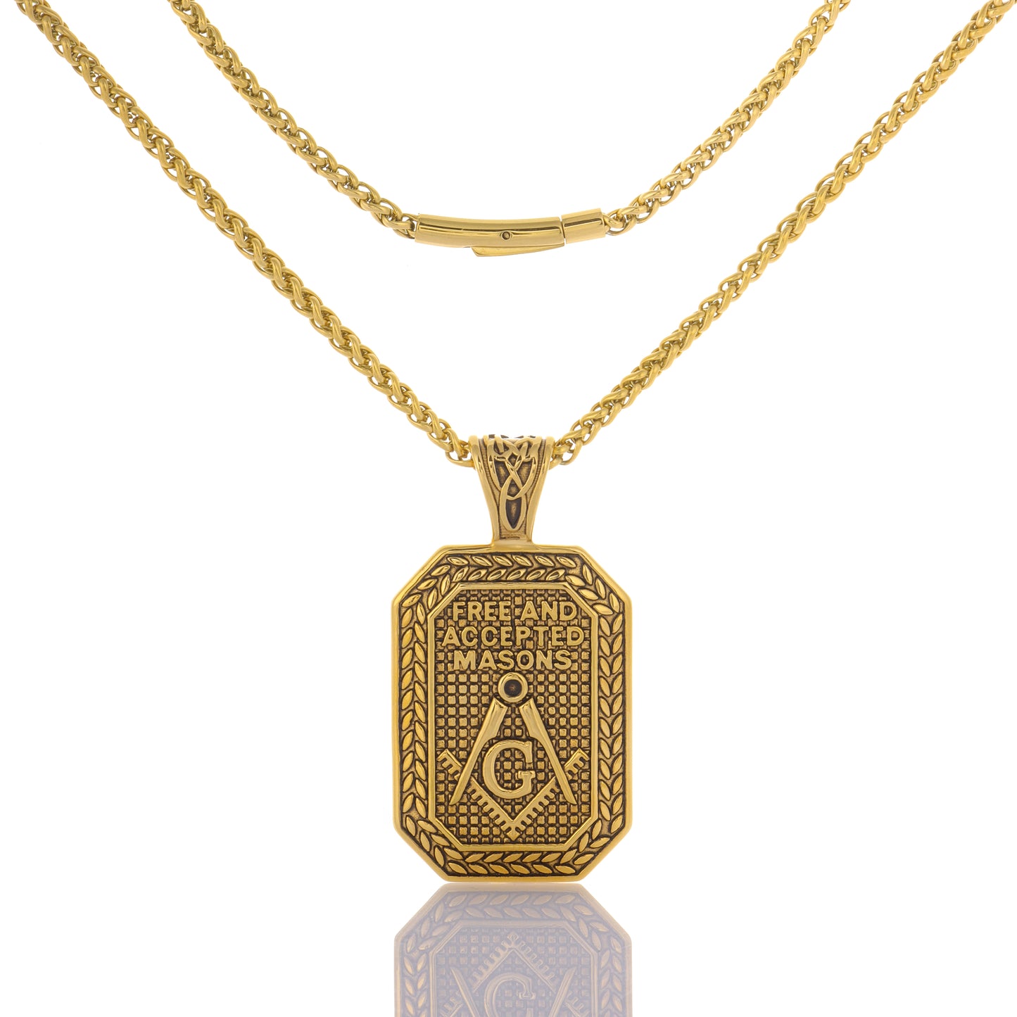 Masonic Necklace Square & Compass G Pendant