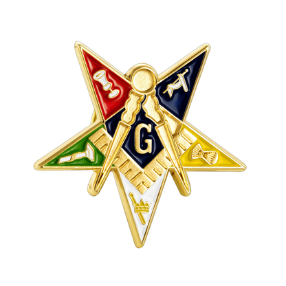 Masonic Eastern Star Lapel Pin Ideal for Freemasons & Eastern Star Members